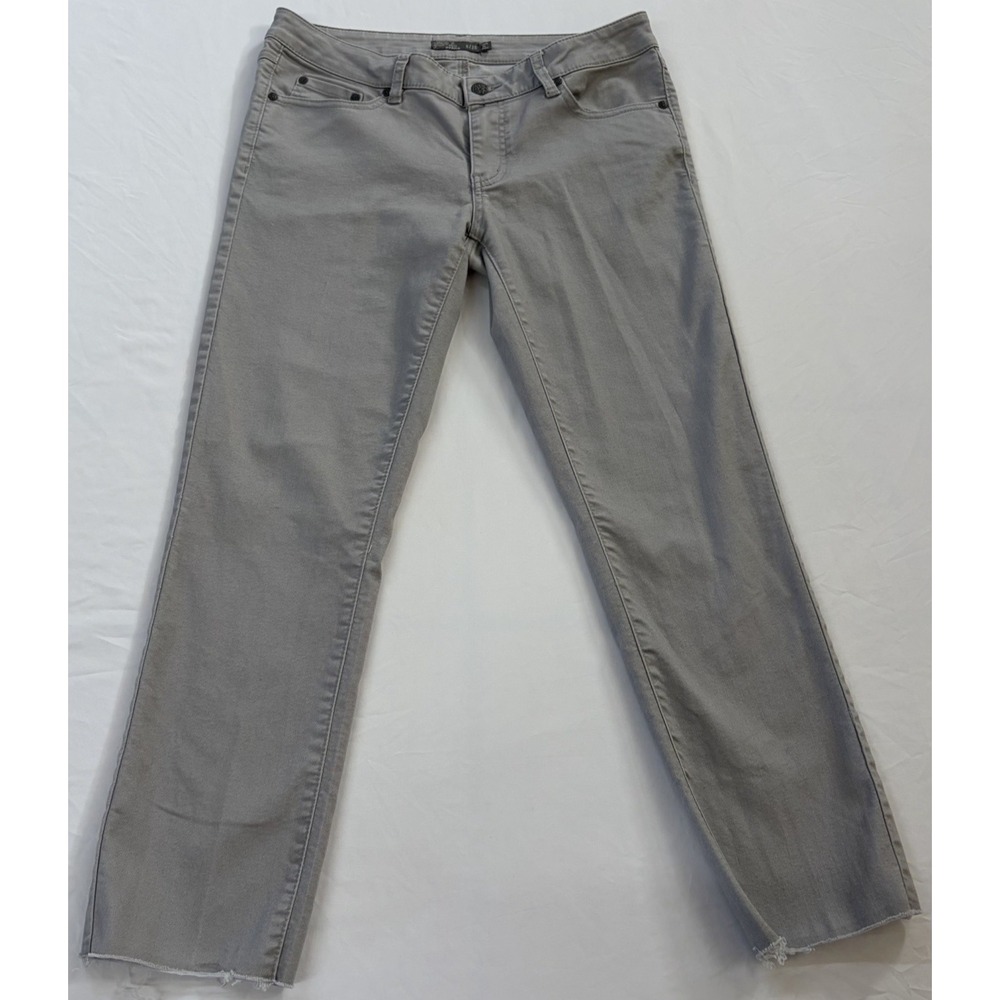 Prana Women's Gray Twill Ankle Pants Straight Pockets Size 6/28 Excellent Trend
